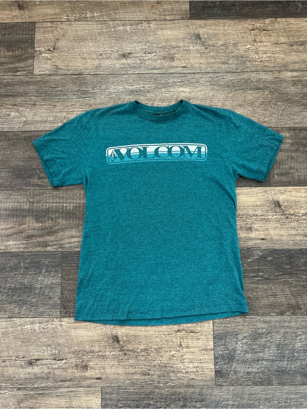 Y2K Rare Volcom Shirt Boys Large Blue/ Teal Tee Short Sleeve Skater